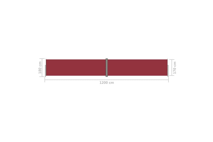 Sisäänvedettävä sivumarkiisi punainen 180x1200 cm - Punainen - Parvekemarkiisi - Markiisi
 - Sivumarkiisi - Ikkunatarvikkeet