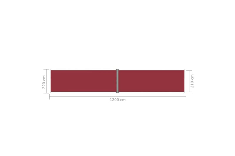 Sisäänvedettävä sivumarkiisi punainen 220x1200 cm - Punainen - Puutarhakalusteet - Aurinkosuoja - Markiisi
 - Parvekemarkiisi