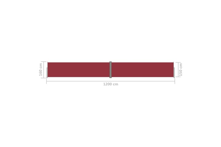 Sisäänvedettävä sivumarkiisi punainen 160x1200 cm - Punainen - Parvekemarkiisi - Markiisi
 - Sivumarkiisi - Ikkunatarvikkeet