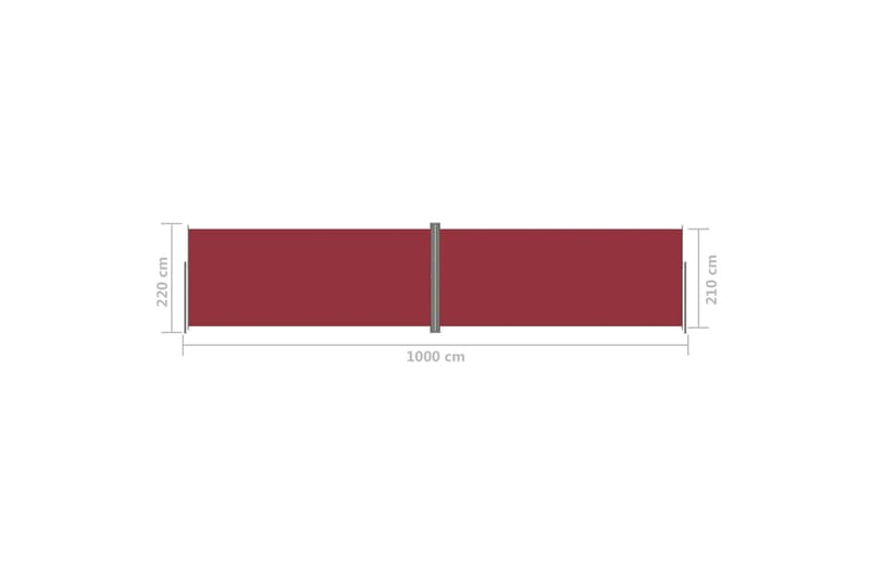 Sisäänvedettävä sivumarkiisi punainen 220x1000 cm - Punainen - Puutarhakalusteet - Aurinkosuoja - Markiisi
 - Parvekemarkiisi