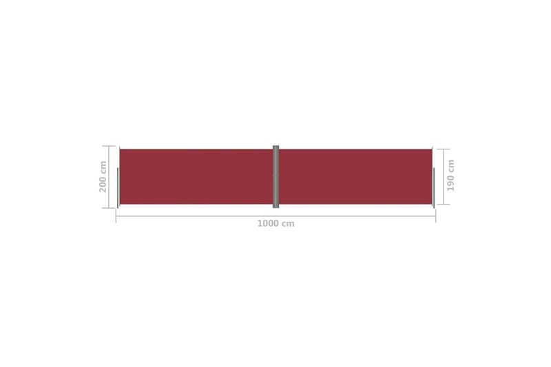 Sisäänvedettävä sivumarkiisi punainen 200x1000 cm - Punainen - Puutarhakalusteet - Aurinkosuoja - Markiisi
 - Parvekemarkiisi