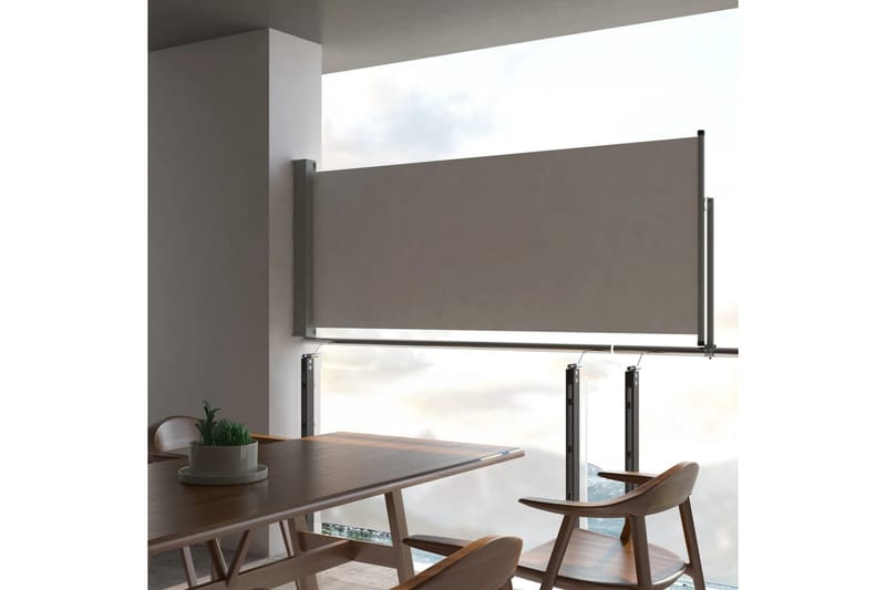 Sisäänvedettävä terassin sivumarkiisi 100 x 300 cm harmaa - Harmaa - Puutarhakalusteet - Aurinkosuoja - Markiisi
 - Parvekemarkiisi