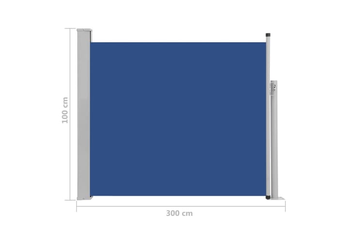 Sisäänvedettävä terassin sivumarkiisi 100x300 cm sininen - Sininen - Parvekemarkiisi - Markiisi
 - Sivumarkiisi - Ikkunatarvikkeet
