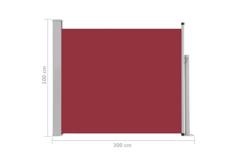 Sisäänvedettävä terassin sivumarkiisi 100x300 cm punainen - Punainen - Puutarhakalusteet - Aurinkosuoja - Markiisi
 - Parvekemarkiisi