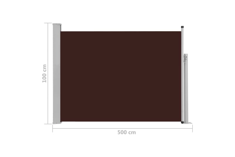 Sisäänvedettävä terassin sivumarkiisi 100x500 cm ruskea - Ruskea - Puutarhakalusteet - Aurinkosuoja - Markiisi
 - Parvekemarkiisi