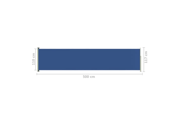 Sisäänvedettävä terassin sivumarkiisi 117x500 cm sininen - Sininen - Parvekemarkiisi - Markiisi
 - Sivumarkiisi - Ikkunatarvikkeet