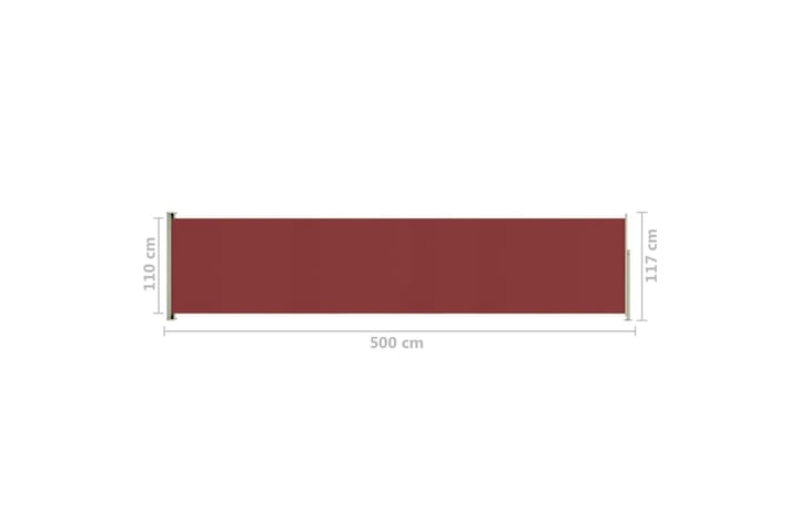 Sisäänvedettävä terassin sivumarkiisi 117x500 cm punainen - Punainen - Parvekemarkiisi - Markiisi
 - Sivumarkiisi - Ikkunatarvikkeet