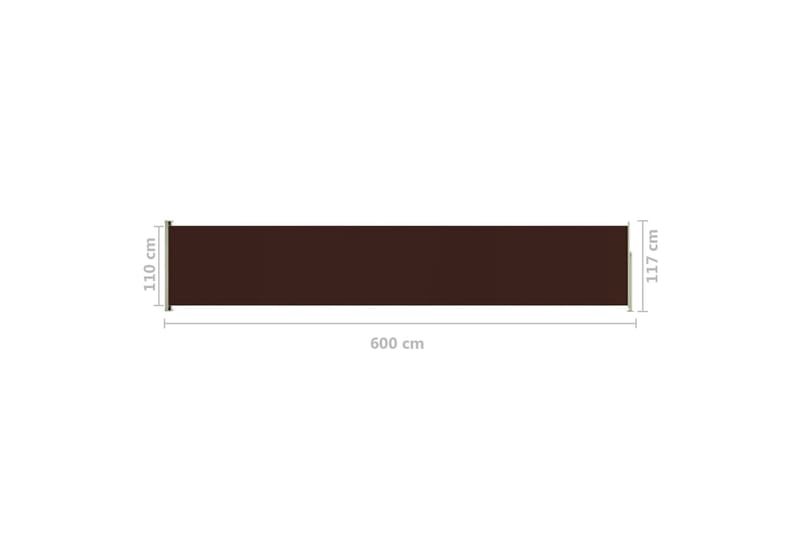 Sisäänvedettävä terassin sivumarkiisi 117x600 cm ruskea - Ruskea - Puutarhakalusteet - Aurinkosuoja - Markiisi
 - Parvekemarkiisi