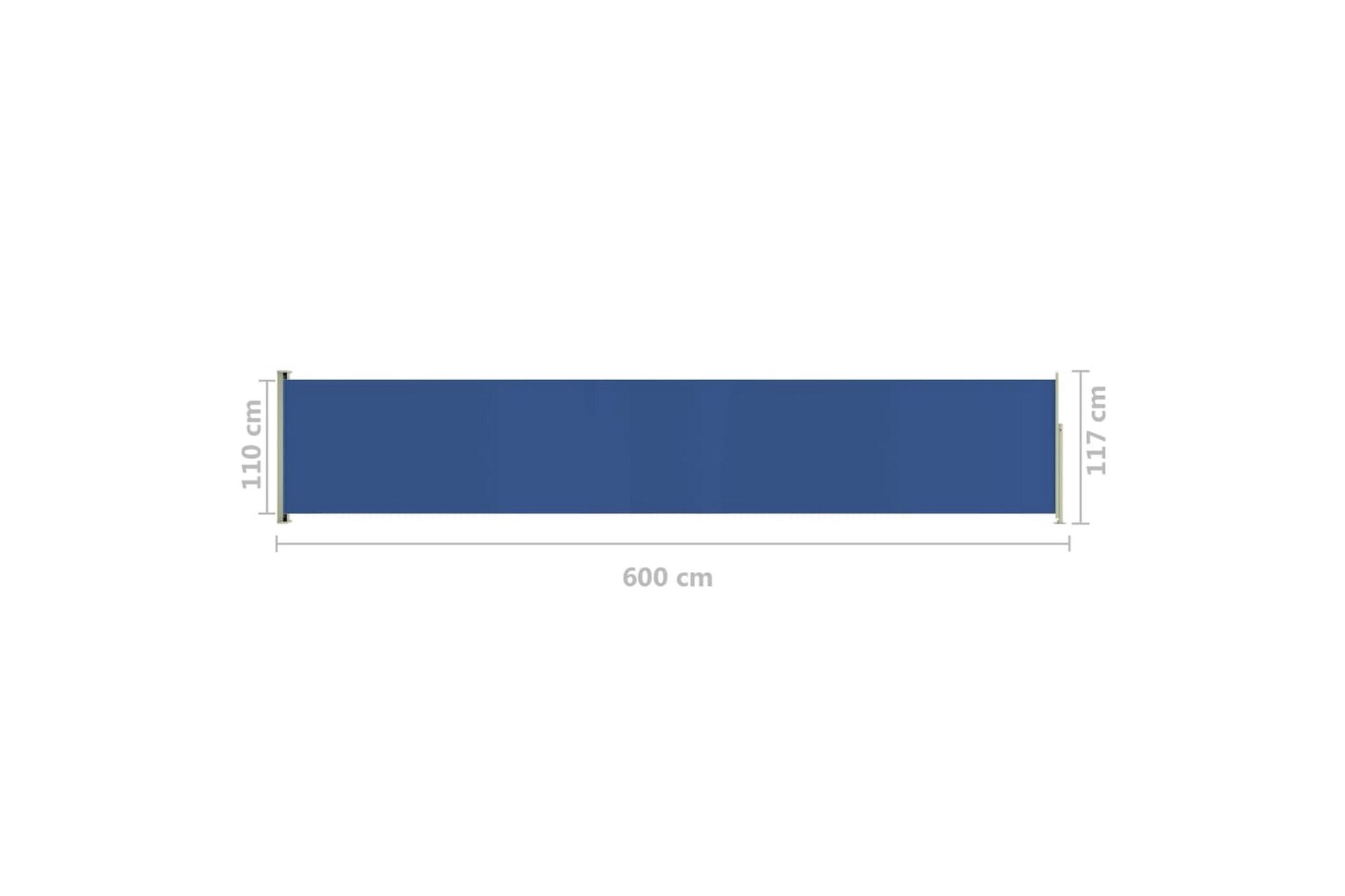 Sisäänvedettävä terassin sivumarkiisi 117x600 cm sininen - Sininen - Puutarhakalusteet - Aurinkosuoja - Markiisi
 - Parvekemarkiisi