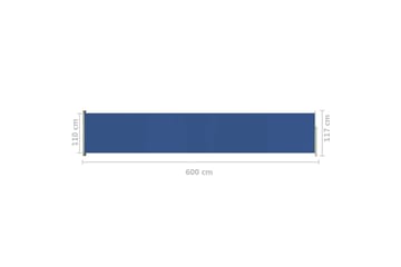Sisäänvedettävä terassin sivumarkiisi 117x600 cm sininen - Sininen - Puutarhakalusteet - Aurinkosuoja - Markiisi
 - Parvekemarkiisi