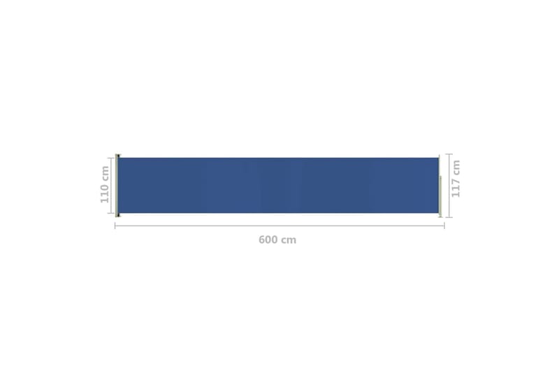 Sisäänvedettävä terassin sivumarkiisi 117x600 cm sininen - Sininen - Puutarhakalusteet - Aurinkosuoja - Markiisi
 - Parvekemarkiisi
