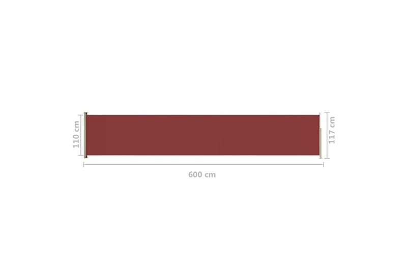 Sisäänvedettävä terassin sivumarkiisi 117x600 cm punainen - Punainen - Puutarhakalusteet - Aurinkosuoja - Markiisi
 - Parvekemarkiisi