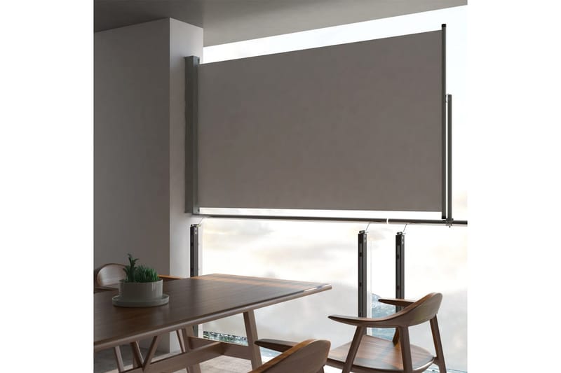 Sisäänvedettävä terassin sivumarkiisi 140 x 300 cm harmaa - Harmaa - Puutarhakalusteet - Aurinkosuoja - Markiisi
 - Parvekemarkiisi