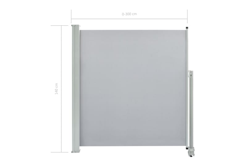 Sisäänvedettävä terassin sivumarkiisi 140 x 300 cm harmaa - Harmaa - Puutarhakalusteet - Aurinkosuoja - Markiisi
 - Parvekemarkiisi