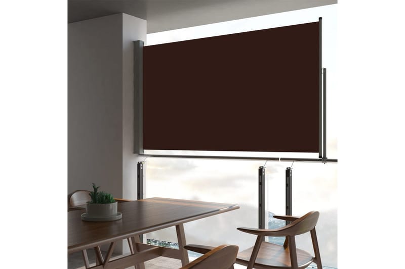 Sisäänvedettävä terassin sivumarkiisi 140 x 300 cm ruskea - Ruskea - Puutarhakalusteet - Aurinkosuoja - Markiisi
 - Parvekemarkiisi