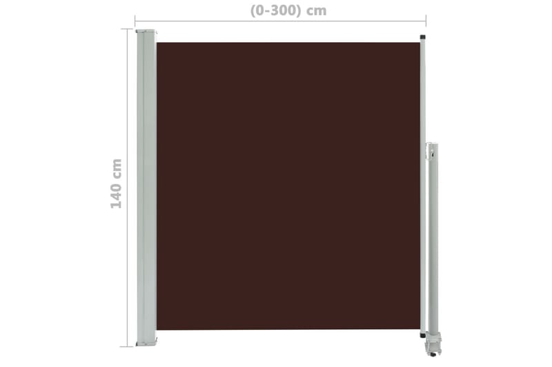 Sisäänvedettävä terassin sivumarkiisi 140 x 300 cm ruskea - Ruskea - Puutarhakalusteet - Aurinkosuoja - Markiisi
 - Parvekemarkiisi