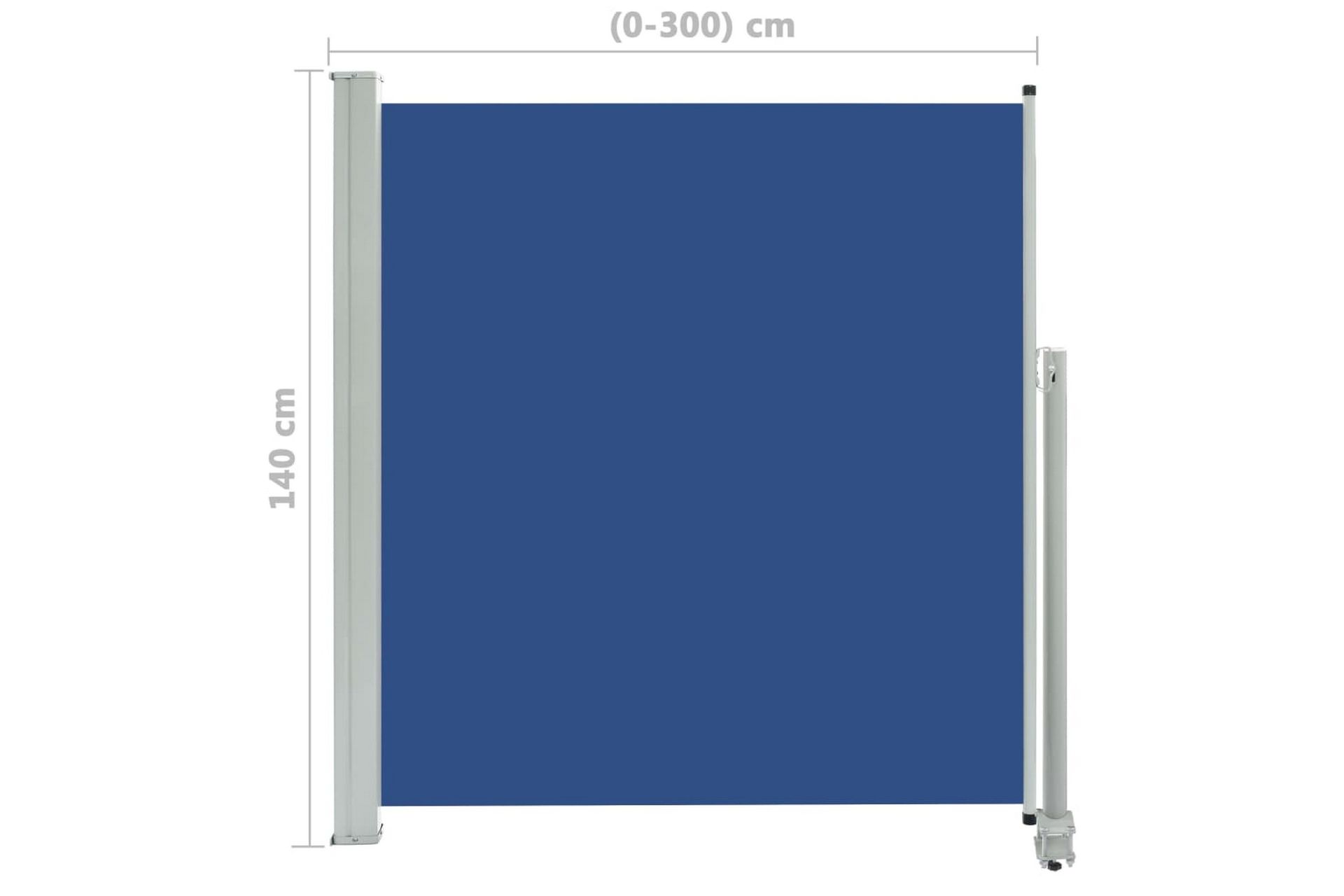 Sisäänvedettävä terassin sivumarkiisi 140 x 300 cm sininen - Sininen - Puutarhakalusteet - Aurinkosuoja - Markiisi
 - Parvekemarkiisi
