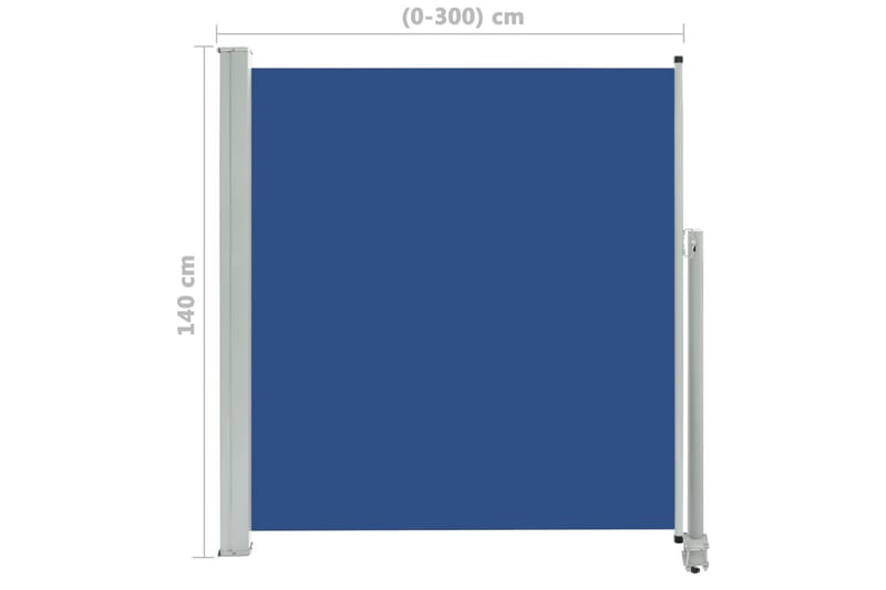 Sisäänvedettävä terassin sivumarkiisi 140 x 300 cm sininen - Sininen - Puutarhakalusteet - Aurinkosuoja - Markiisi
 - Parvekemarkiisi