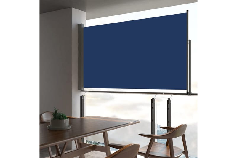 Sisäänvedettävä terassin sivumarkiisi 140 x 300 cm sininen - Sininen - Puutarhakalusteet - Aurinkosuoja - Markiisi
 - Parvekemarkiisi