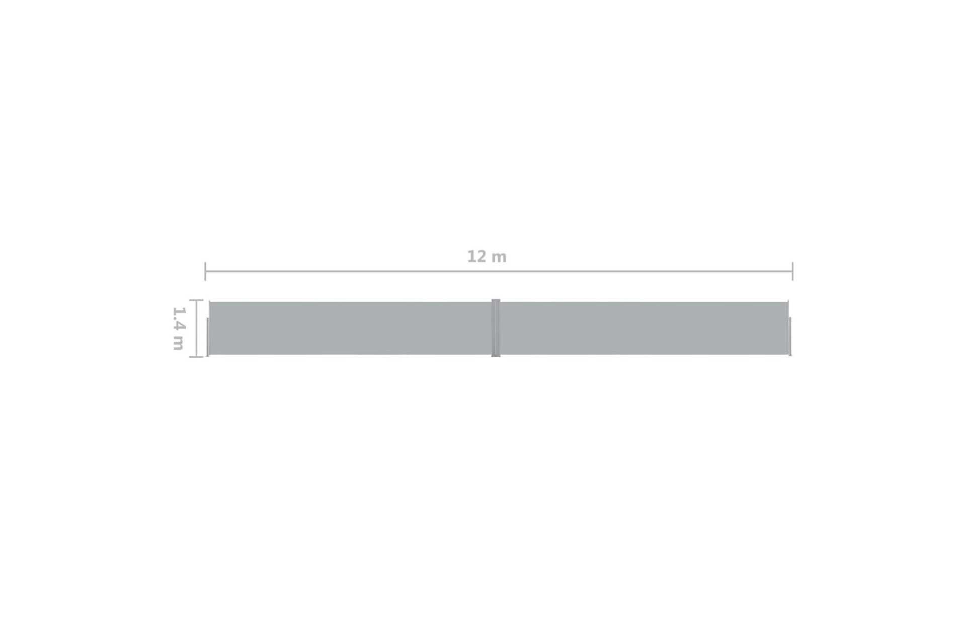 Sisäänvedettävä terassin sivumarkiisi 140x1200cm antrasiitti - Antrasiitti - Puutarhakalusteet - Aurinkosuoja - Markiisi
 - Parvekemarkiisi