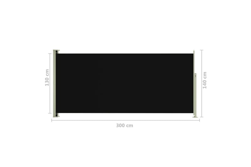 Sisäänvedettävä terassin sivumarkiisi 140x300 cm musta - Musta - Puutarhakalusteet - Aurinkosuoja - Markiisi
 - Parvekemarkiisi
