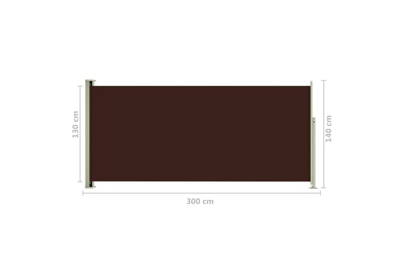 Sisäänvedettävä terassin sivumarkiisi 140x300 cm ruskea - Ruskea - Puutarhakalusteet - Aurinkosuoja - Markiisi
 - Parvekemarkiisi