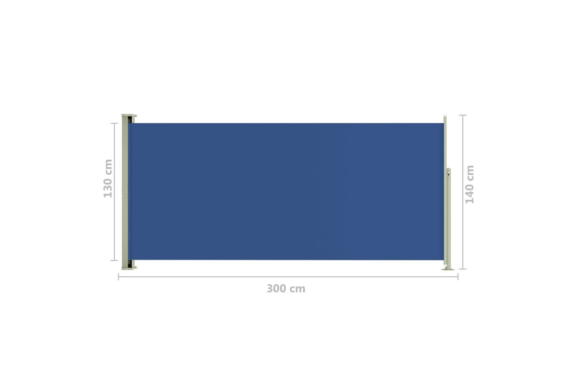 Sisäänvedettävä terassin sivumarkiisi 140x300 cm sininen - Puutarhakalusteet - Aurinkosuoja - Markiisi
 - Parvekemarkiisi