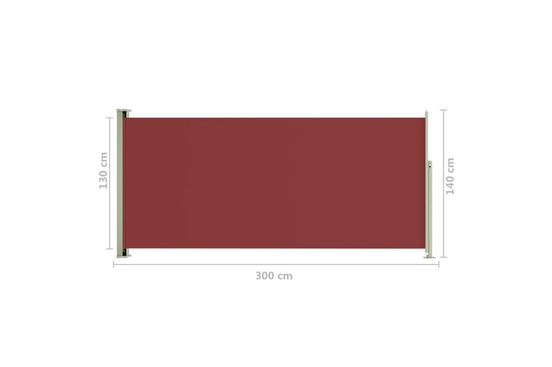 Sisäänvedettävä terassin sivumarkiisi 140x300 cm punainen - Puutarhakalusteet - Aurinkosuoja - Markiisi
 - Parvekemarkiisi