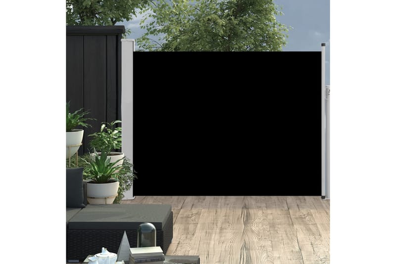 Sisäänvedettävä terassin sivumarkiisi 140x500 cm musta - Musta - Puutarhakalusteet - Aurinkosuoja - Markiisi
 - Parvekemarkiisi