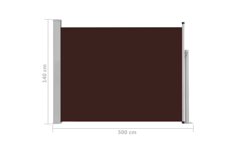 Sisäänvedettävä terassin sivumarkiisi 140x500 cm ruskea - Harmaa - Puutarhakalusteet - Aurinkosuoja - Markiisi
 - Parvekemarkiisi