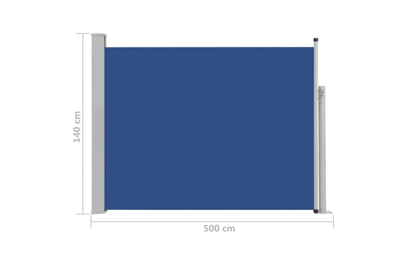 Sisäänvedettävä terassin sivumarkiisi 140x500 cm sininen - Sininen - Puutarhakalusteet - Aurinkosuoja - Markiisi
 - Parvekemarkiisi