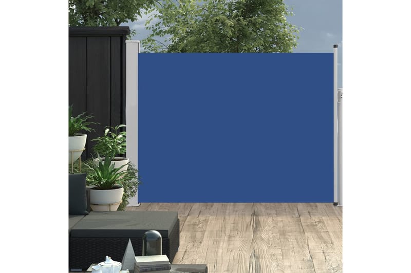 Sisäänvedettävä terassin sivumarkiisi 140x500 cm sininen - Sininen - Puutarhakalusteet - Aurinkosuoja - Markiisi
 - Parvekemarkiisi