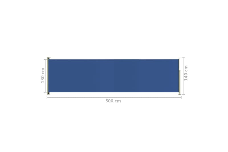 Sisäänvedettävä terassin sivumarkiisi 140x500 cm sininen - Sininen - Puutarhakalusteet - Aurinkosuoja - Markiisi
 - Parvekemarkiisi