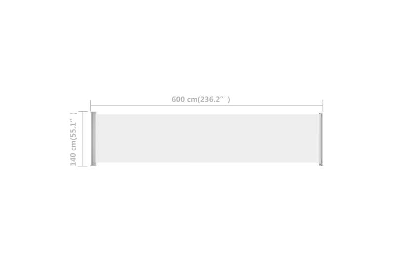 Sisäänvedettävä terassin sivumarkiisi 140x600 cm kerma - Kerma - Puutarhakalusteet - Aurinkosuoja - Markiisi
 - Parvekemarkiisi