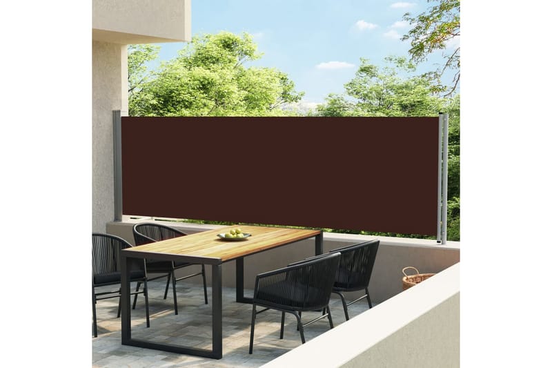 Sisäänvedettävä terassin sivumarkiisi 140x600 cm ruskea - Ruskea - Puutarhakalusteet - Aurinkosuoja - Markiisi
 - Parvekemarkiisi