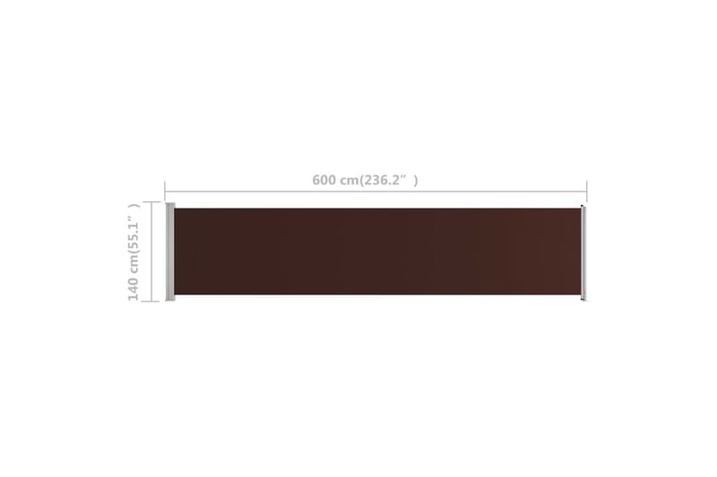 Sisäänvedettävä terassin sivumarkiisi 140x600 cm ruskea - Ruskea - Puutarhakalusteet - Aurinkosuoja - Markiisi
 - Parvekemarkiisi