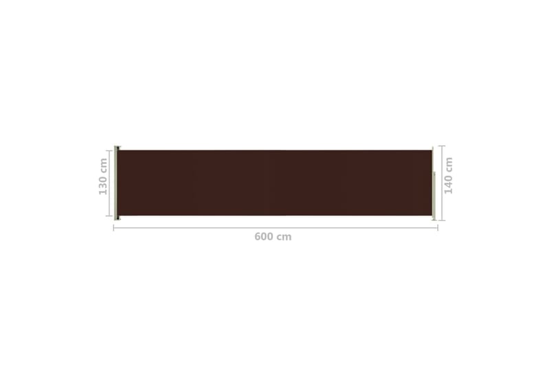 Sisäänvedettävä terassin sivumarkiisi 140x600 cm ruskea - Ruskea - Puutarhakalusteet - Aurinkosuoja - Markiisi
 - Parvekemarkiisi
