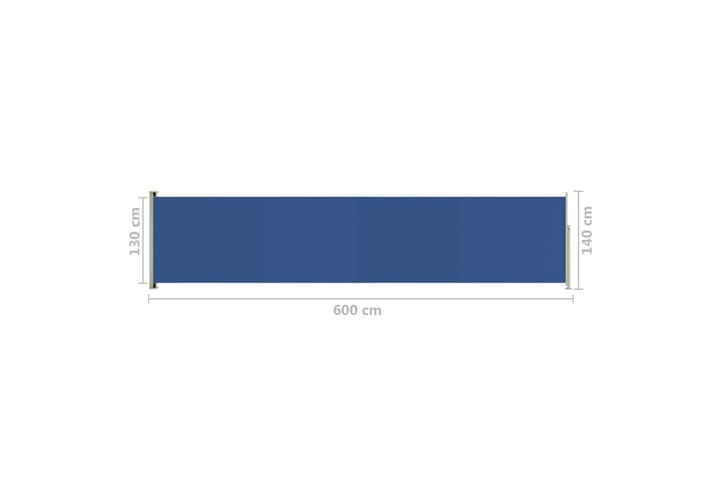 Sisäänvedettävä terassin sivumarkiisi 140x600 cm sininen - Sininen - Parvekemarkiisi - Markiisi
 - Sivumarkiisi - Ikkunatarvikkeet