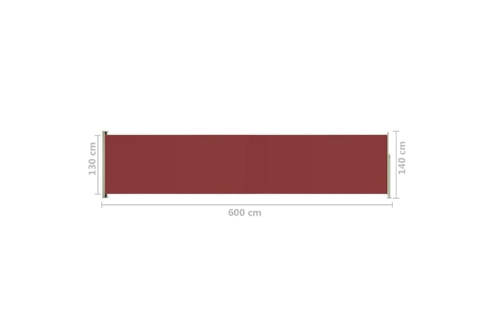 Sisäänvedettävä terassin sivumarkiisi 140x600 cm punainen - Punainen - Parvekemarkiisi - Markiisi
 - Sivumarkiisi - Ikkunatarvikkeet