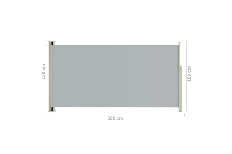 Sisäänvedettävä terassin sivumarkiisi 160x300 cm harmaa - Harmaa - Puutarhakalusteet - Aurinkosuoja - Markiisi
 - Parvekemarkiisi