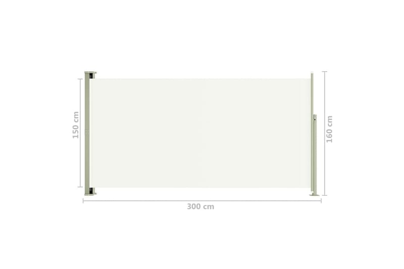 Sisäänvedettävä terassin sivumarkiisi 160x300 cm kerma - Kerma - Puutarhakalusteet - Aurinkosuoja - Markiisi
 - Parvekemarkiisi