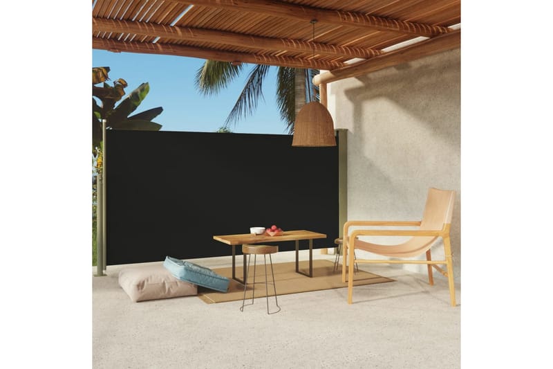 Sisäänvedettävä terassin sivumarkiisi 160x300 cm musta - Musta - Puutarhakalusteet - Aurinkosuoja - Markiisi
 - Parvekemarkiisi