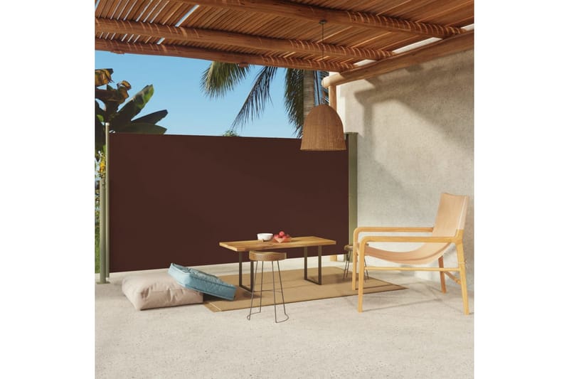 Sisäänvedettävä terassin sivumarkiisi 160x300 cm ruskea - Ruskea - Puutarhakalusteet - Aurinkosuoja - Markiisi
 - Parvekemarkiisi