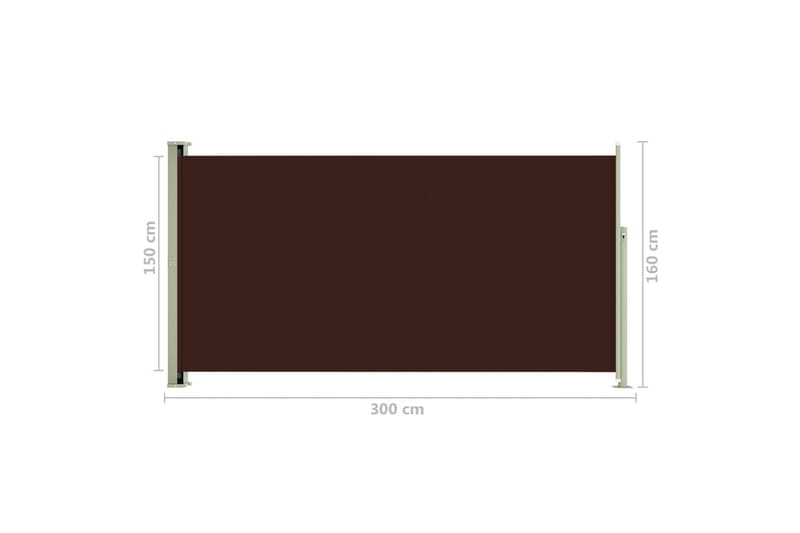Sisäänvedettävä terassin sivumarkiisi 160x300 cm ruskea - Ruskea - Puutarhakalusteet - Aurinkosuoja - Markiisi
 - Parvekemarkiisi