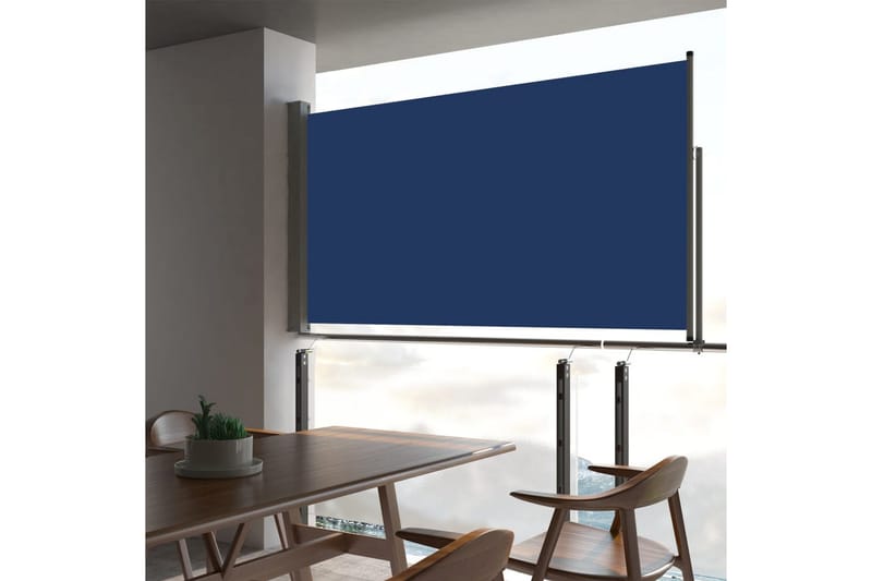 Sisäänvedettävä terassin sivumarkiisi 160x300 cm sininen - Sininen - Puutarhakalusteet - Aurinkosuoja - Markiisi
 - Parvekemarkiisi