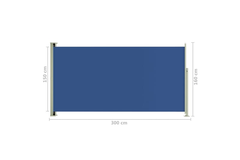 Sisäänvedettävä terassin sivumarkiisi 160x300 cm sininen - Sininen - Puutarhakalusteet - Aurinkosuoja - Markiisi
 - Parvekemarkiisi