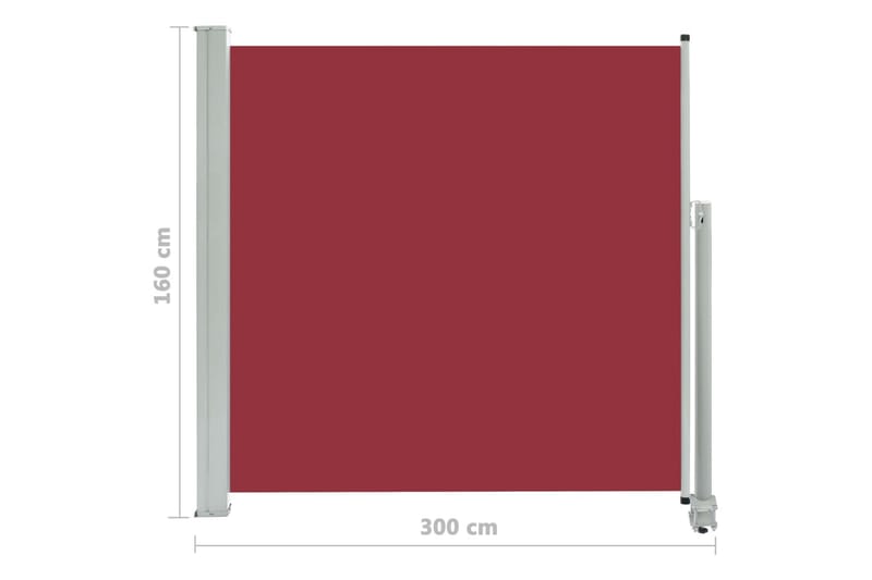 Sisäänvedettävä terassin sivumarkiisi 160x300 cm punainen - Punainen - Puutarhakalusteet - Aurinkosuoja - Markiisi
 - Parvekemarkiisi