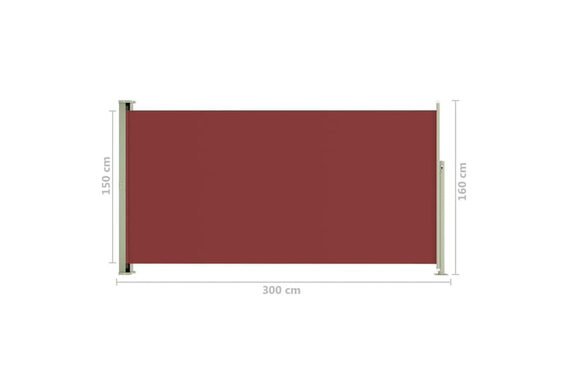 Sisäänvedettävä terassin sivumarkiisi 160x300 cm punainen - Punainen - Puutarhakalusteet - Aurinkosuoja - Markiisi
 - Parvekemarkiisi