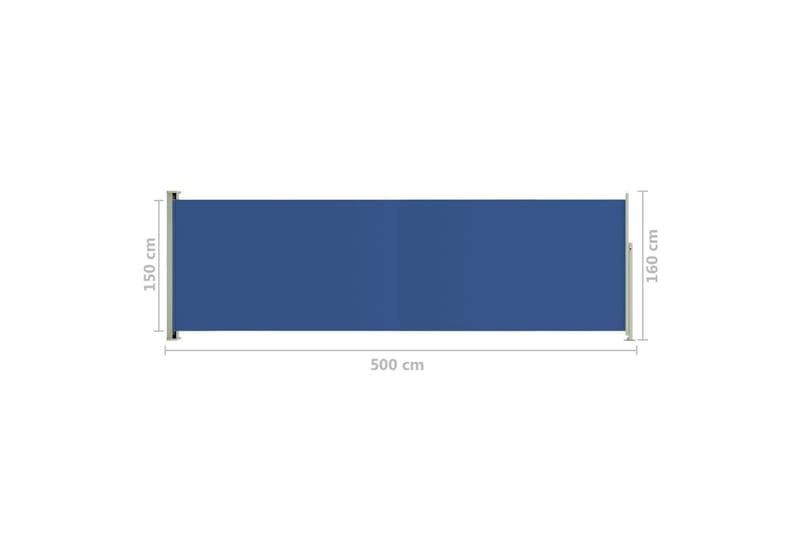 Sisäänvedettävä terassin sivumarkiisi 160x500 cm sininen - Sininen - Puutarhakalusteet - Aurinkosuoja - Markiisi
 - Parvekemarkiisi