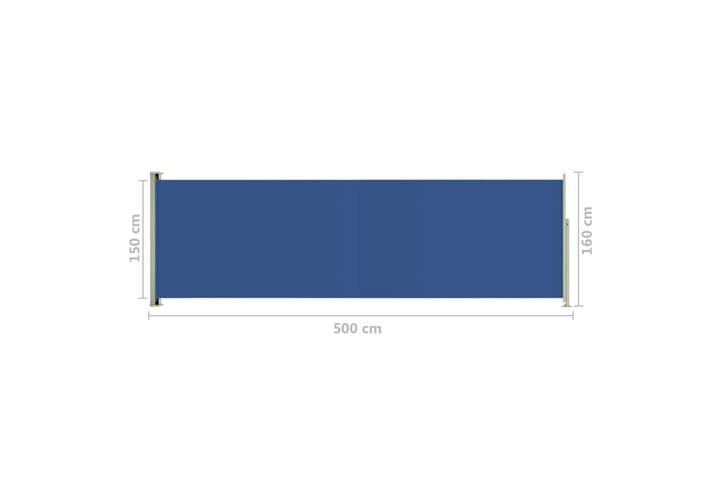 Sisäänvedettävä terassin sivumarkiisi 160x500 cm sininen - Sininen - Parvekemarkiisi - Markiisi
 - Sivumarkiisi - Ikkunatarvikkeet